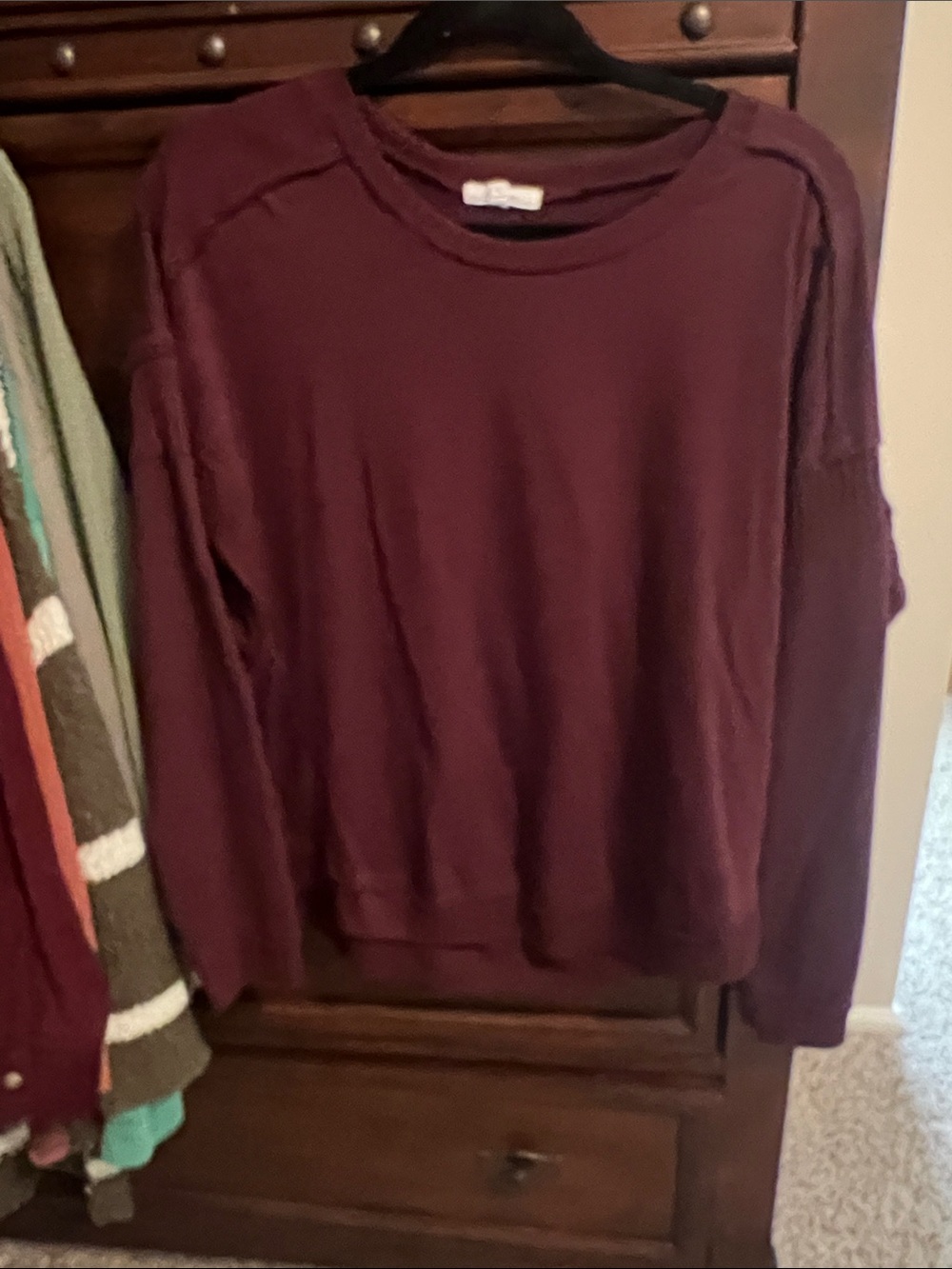Maurices Dark Burgundy Crewneck Pullover